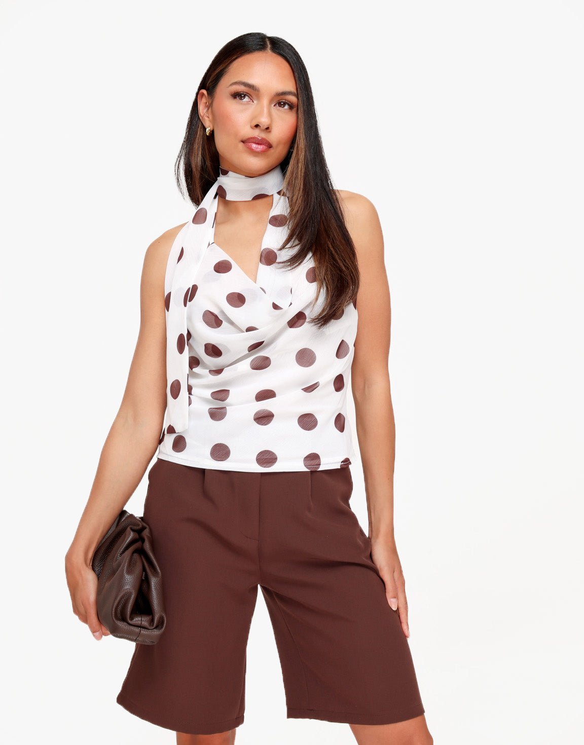 Witte Polkadot Halter - Top - Olivia & Kate