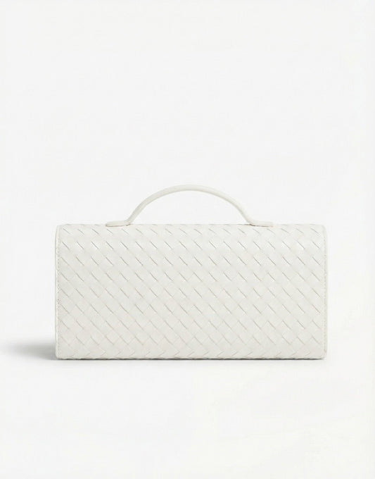 Witte PU Gouden Detail Clutch - Tas - Olivia & Kate