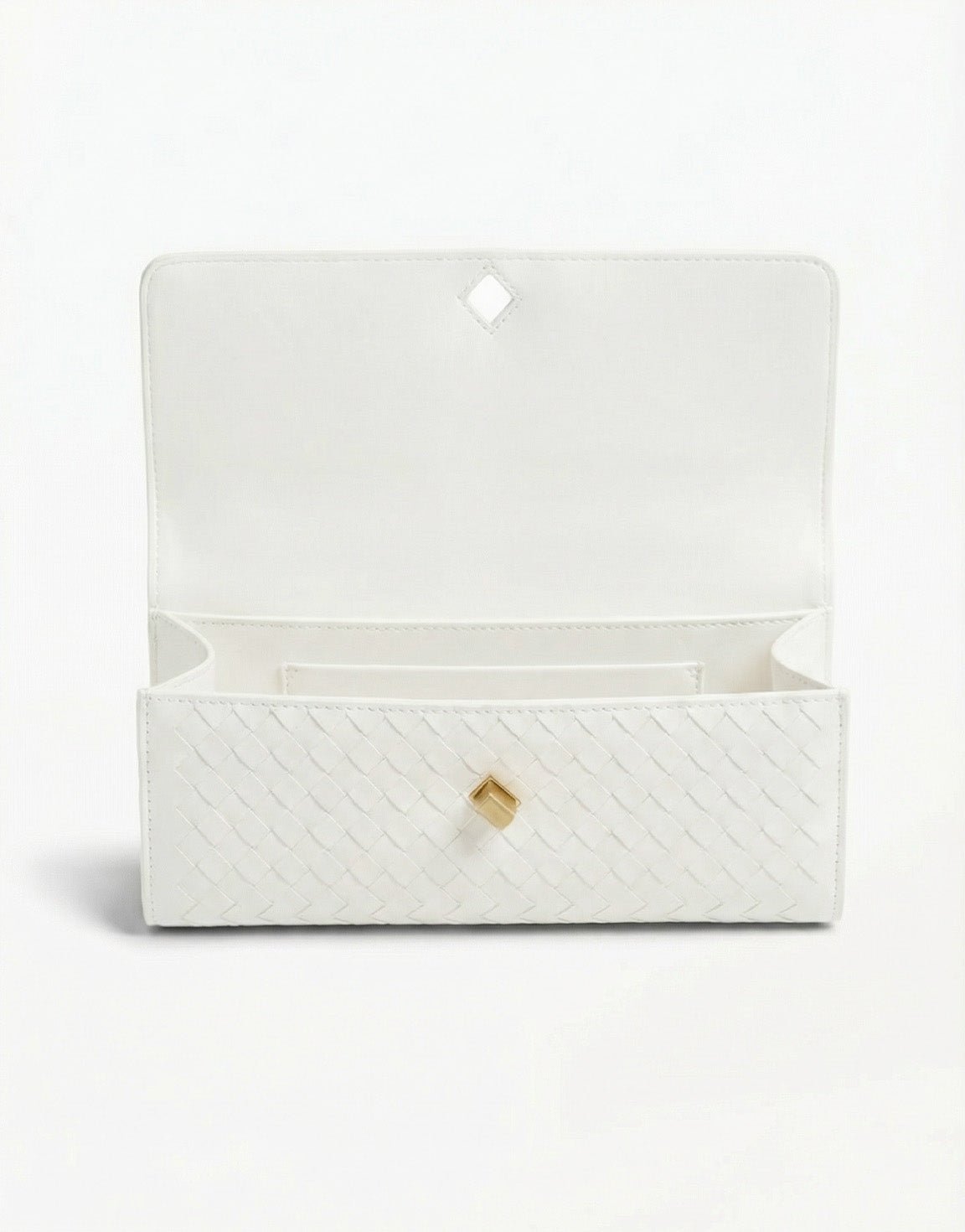 Witte PU Gouden Detail Clutch - Tas - Olivia & Kate