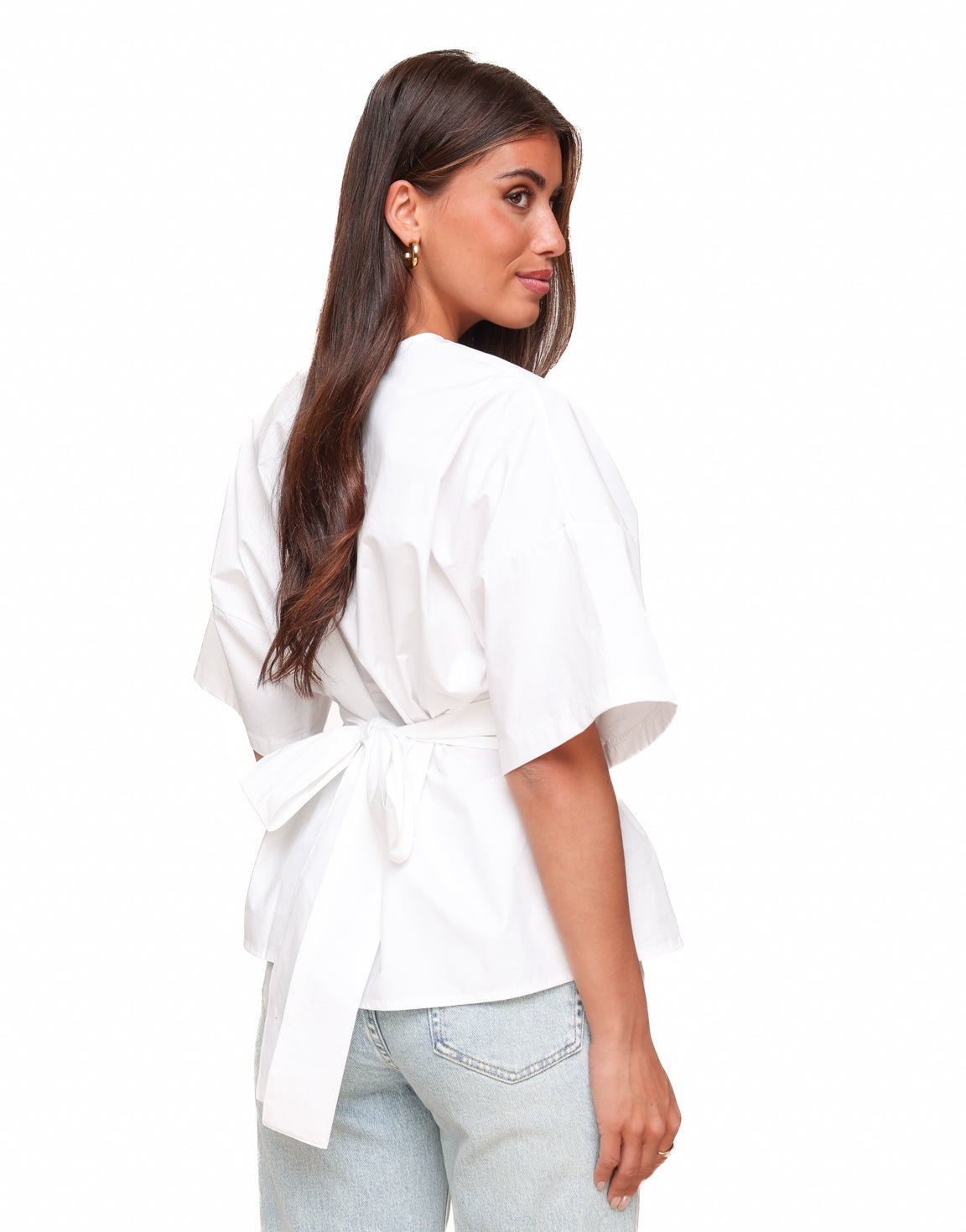 Witte Strik Oversized - T-Shirt - Olivia & Kate