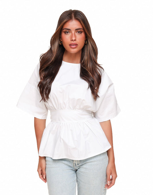 Witte Strik Oversized - T-Shirt - Olivia & Kate