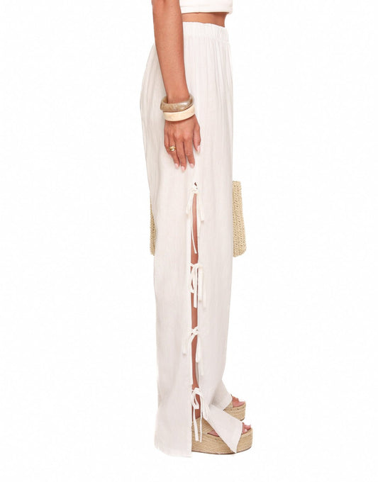 Witte Strikjes Linnen - Broek - Olivia & Kate