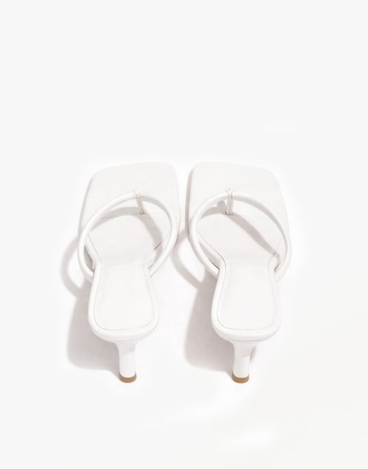 Witte Vierkante Basic Hakje - Teenslippers - Olivia & Kate