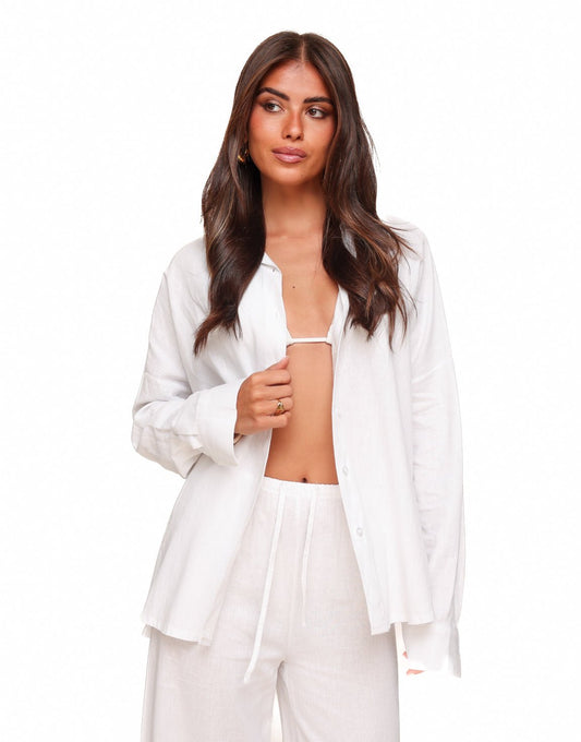 Witte Wijde Linnen Oversized - Set - Olivia & Kate