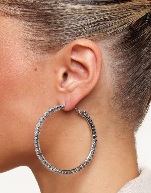 Zilveren Grote Zirkonia Stenen Ring - Oorbellen - Olivia & Kate