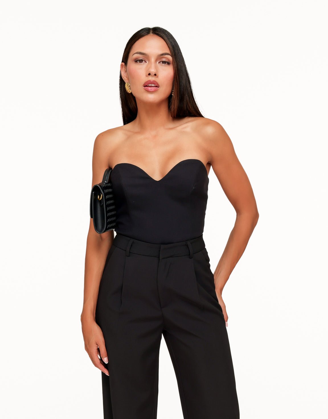 Zwarte Aangesloten Strapless - Top - Olivia & Kate