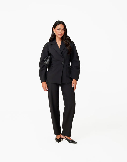 Zwarte Ballonmouwen Details - Blazer - Olivia & Kate