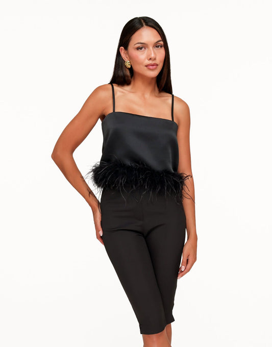 Zwarte Bandeau Veren - Top - Olivia & Kate