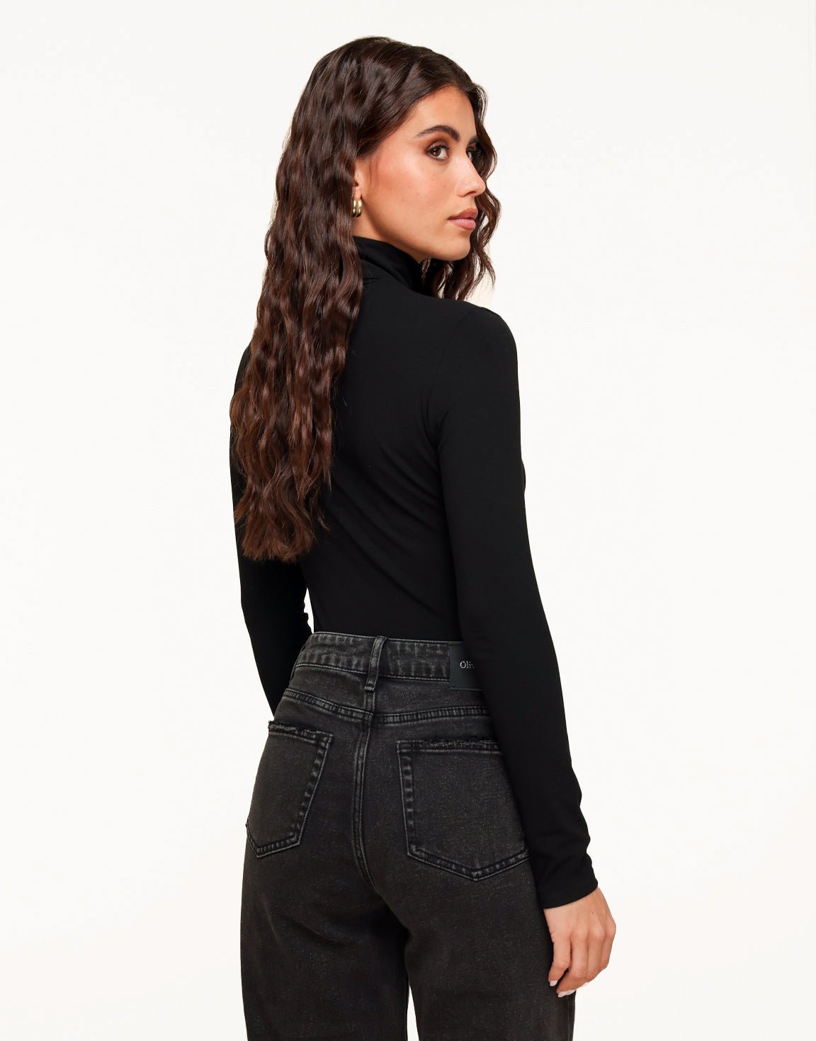 Zwarte Basic Hoge Col - Body - Olivia & Kate