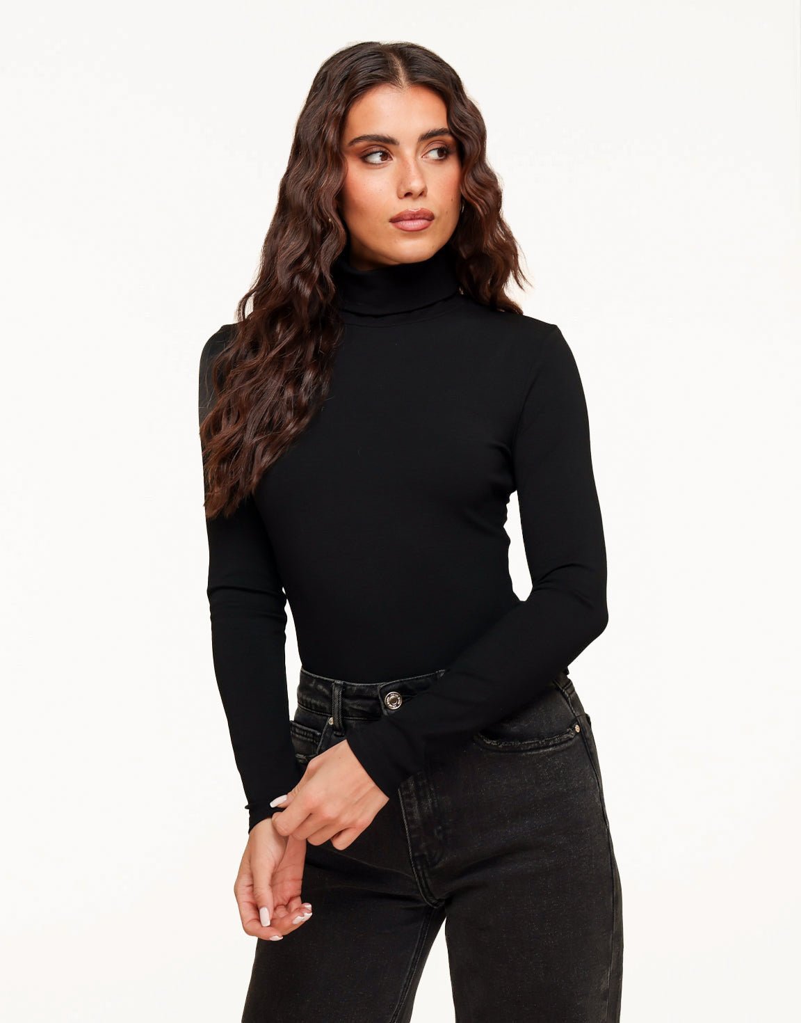 Zwarte Basic Hoge Col - Body - Olivia & Kate