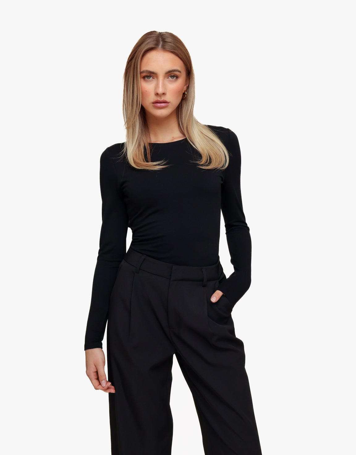 Zwarte Basic LS - Top - Olivia & Kate