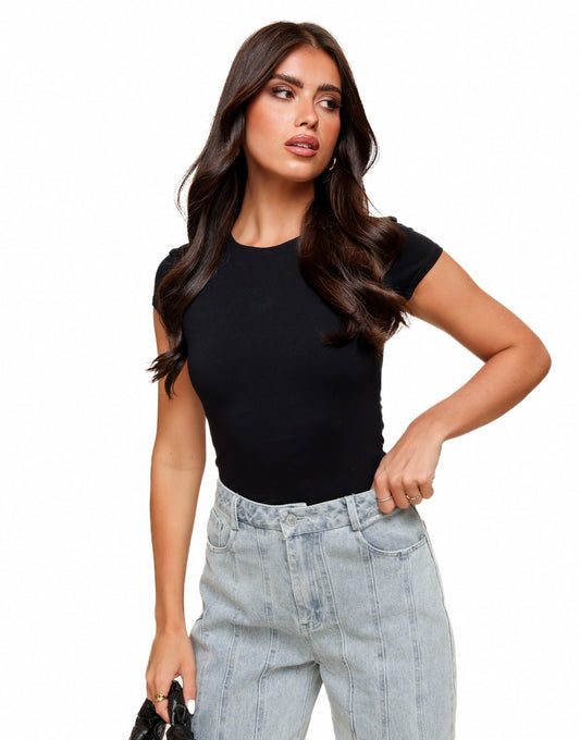 Zwarte Basic SS - Top - Olivia & Kate
