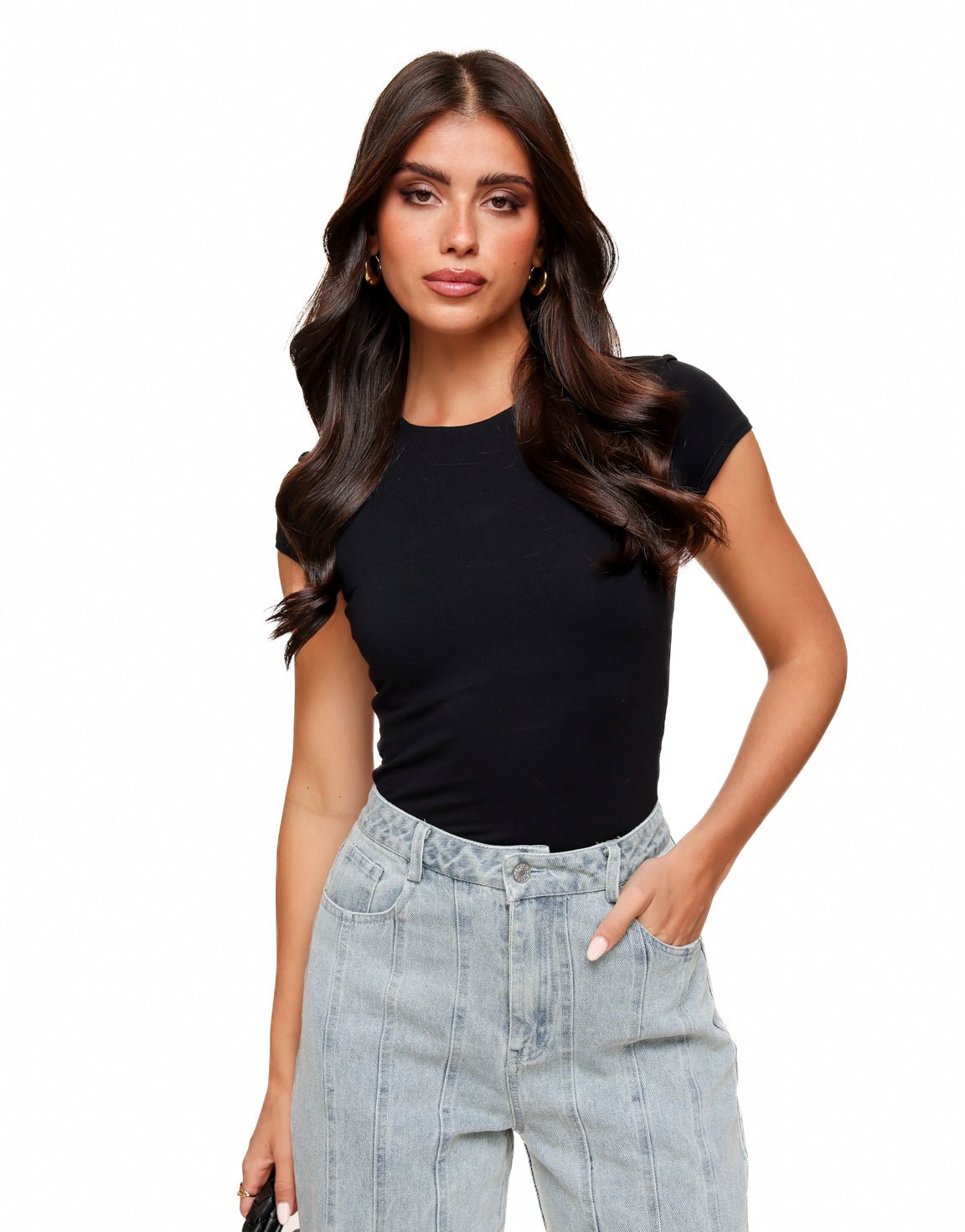 Zwarte Basic SS - Top - Olivia & Kate