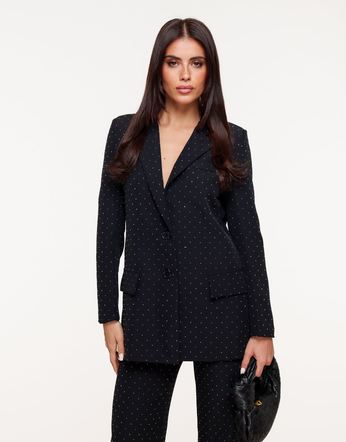 Zwarte Basic Zilveren Glitter Stenen - Set - Olivia & Kate