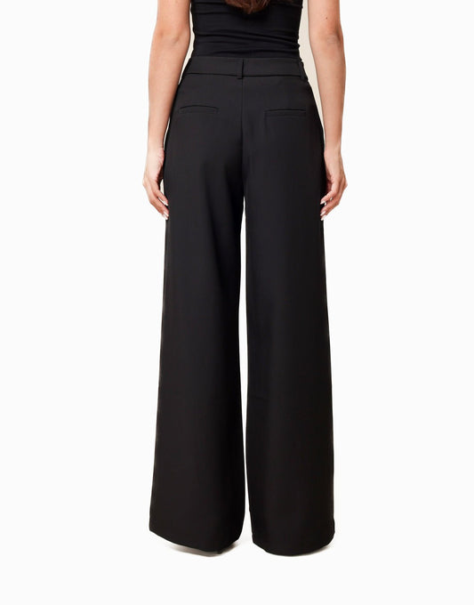 Zwarte Classic Wijde Rechte - Pantalon - Olivia & Kate