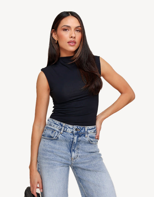 Zwarte Col SS - Top - Olivia & Kate