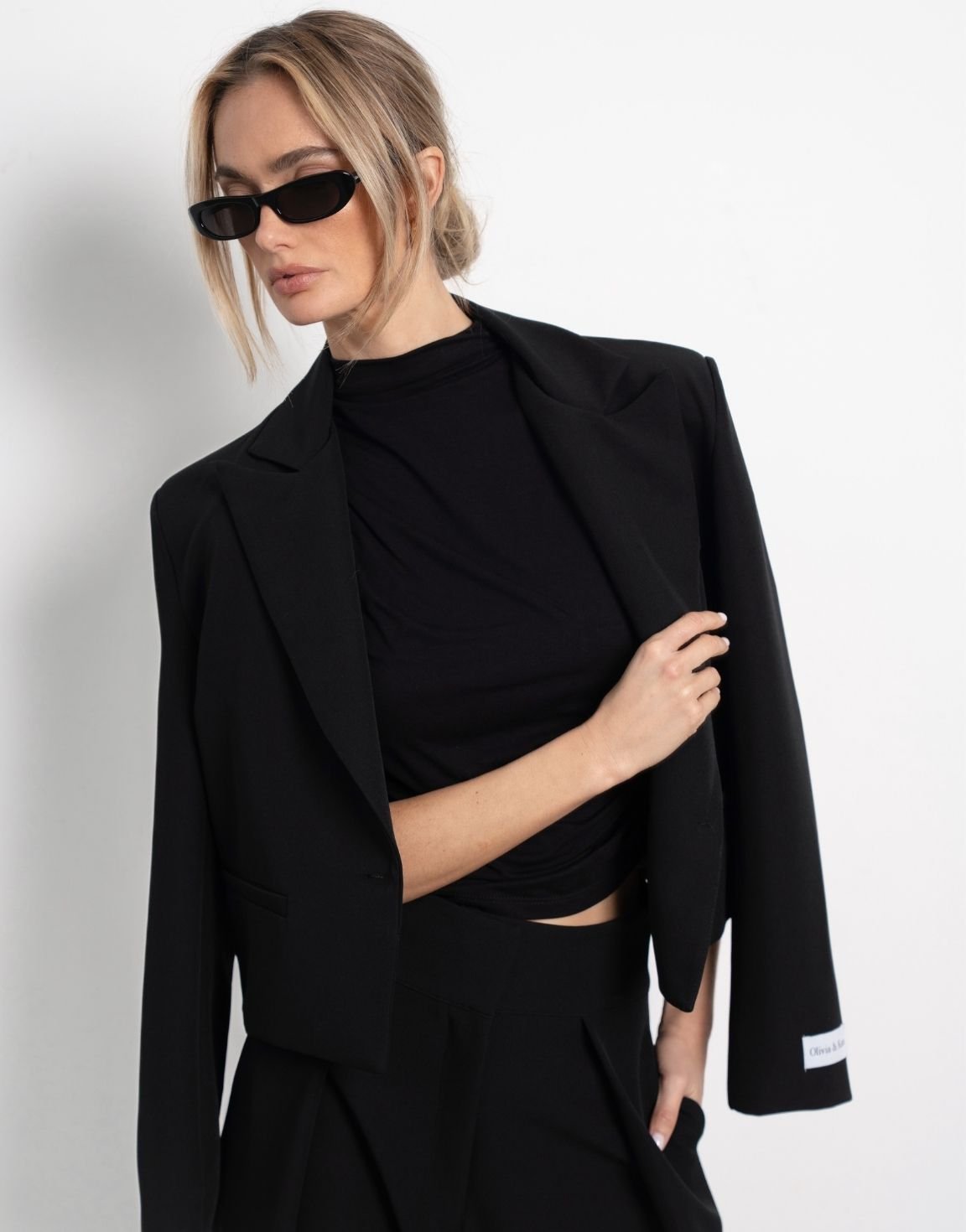 Zwarte Cropped - Blazer - Olivia & Kate