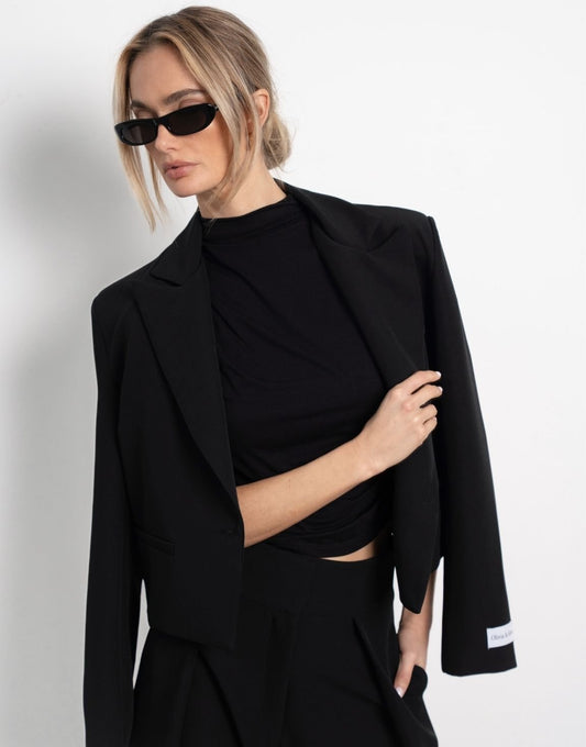 Zwarte Cropped - Blazer - Olivia & Kate
