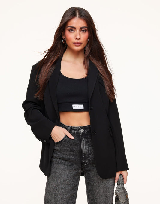 Zwarte Cropped - Top - Olivia & Kate