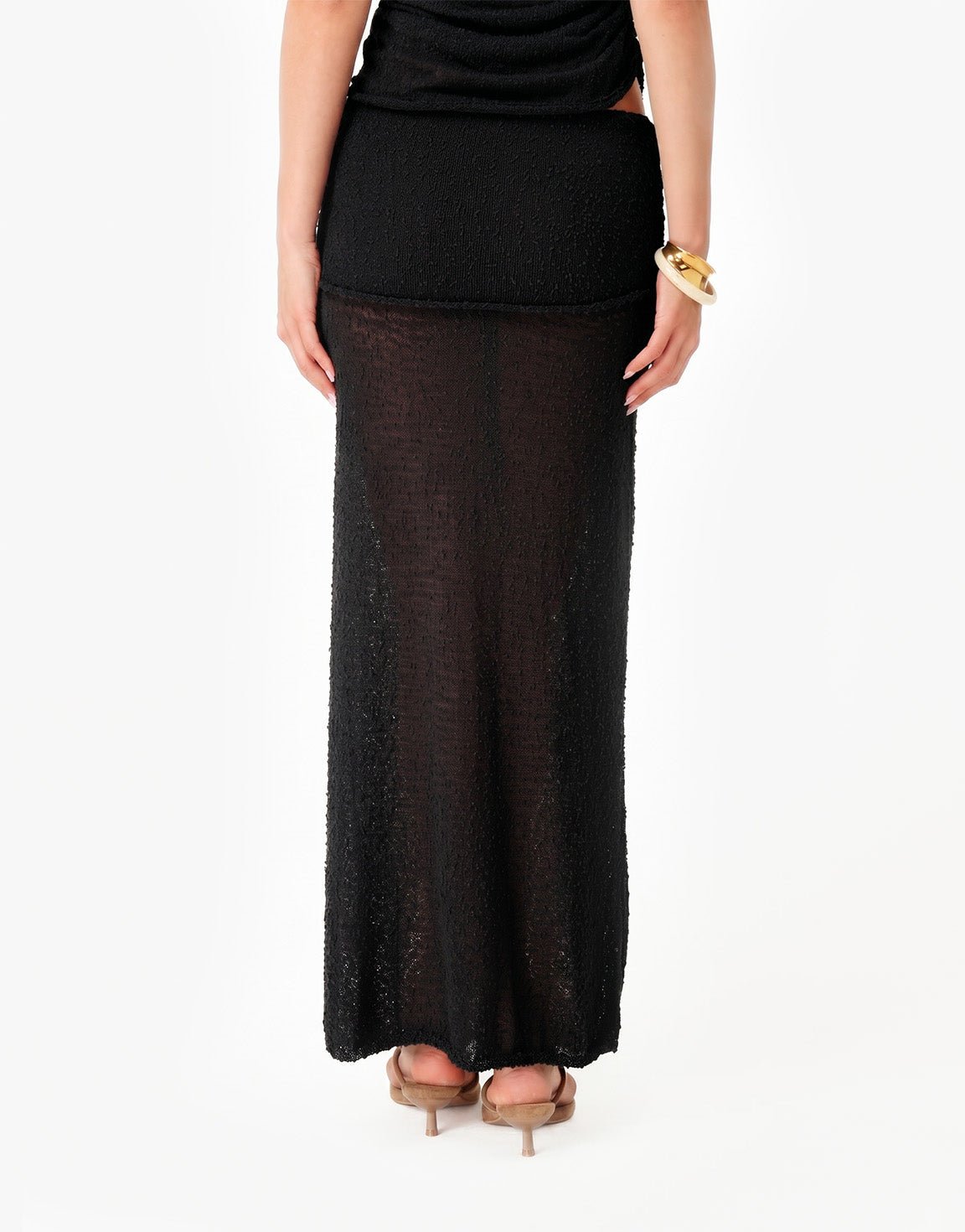 Zwarte Doorschijnende Lange Omgeslagen - Set - Olivia & Kate