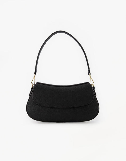 Zwarte Elegante Leren - Tas - Olivia & Kate