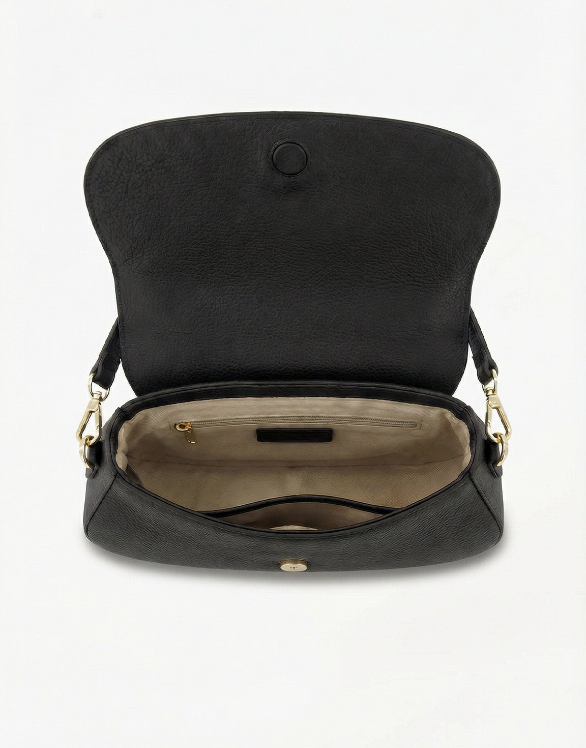 Zwarte Elegante Leren - Tas - Olivia & Kate