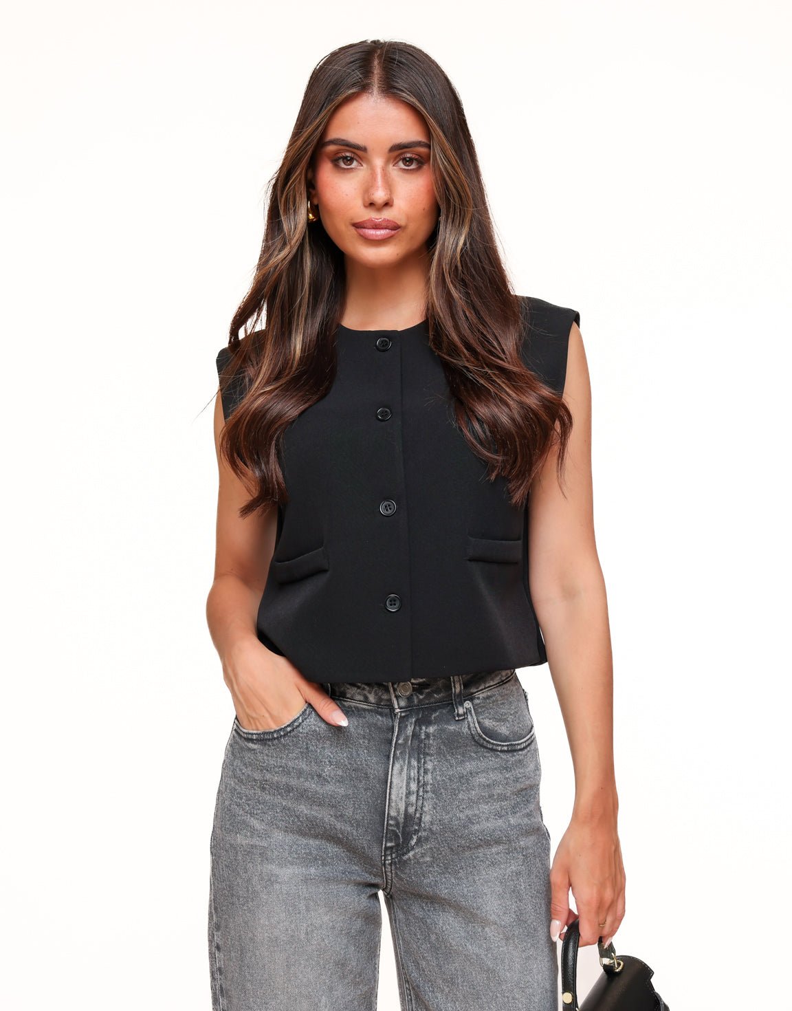 Zwarte F/W Edit Cropped - Gilet - Olivia & Kate