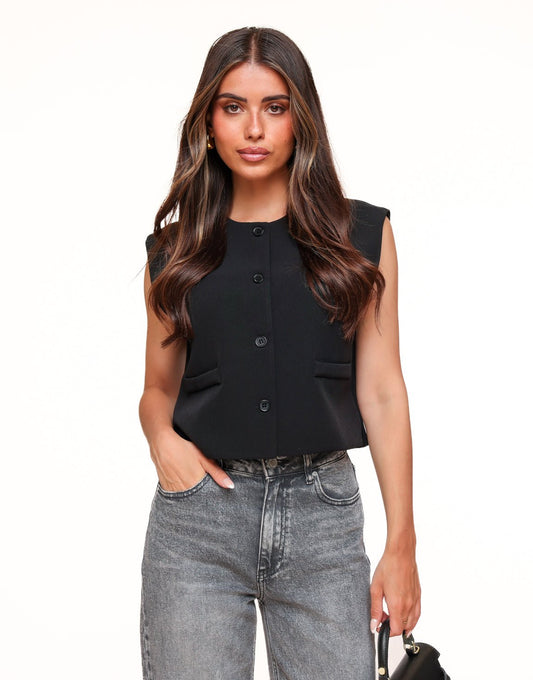 Zwarte F/W Edit Cropped - Gilet - Olivia & Kate