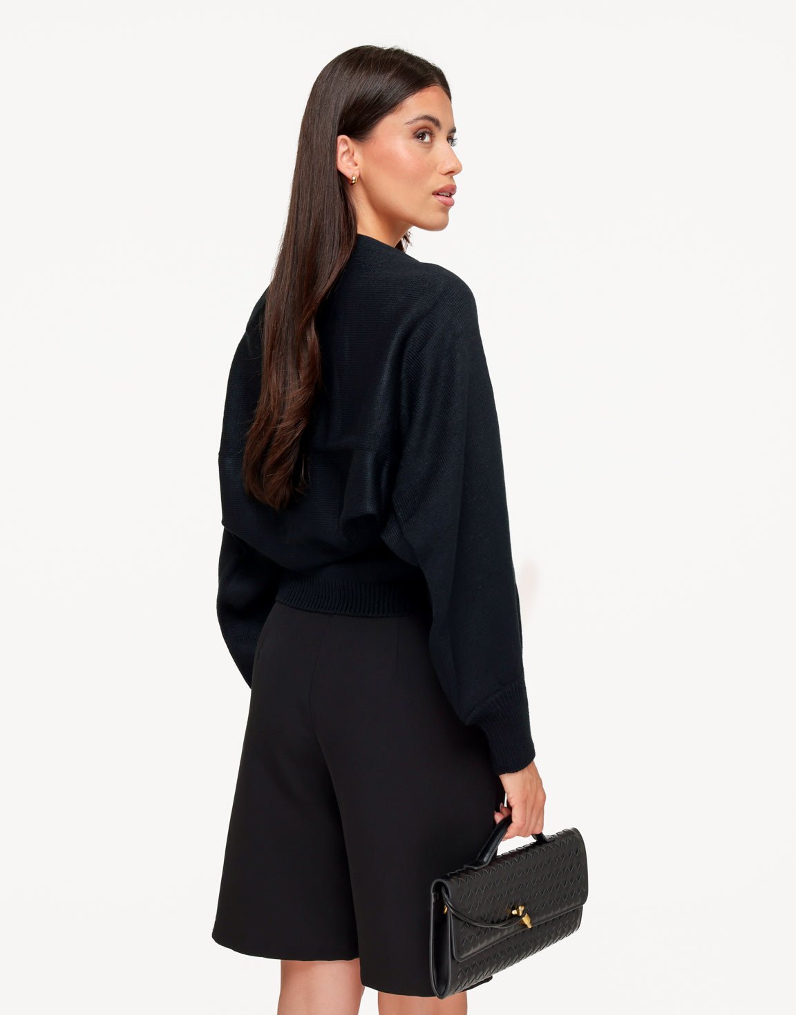 Zwarte Gebreide Cropped - Vest - Olivia & Kate