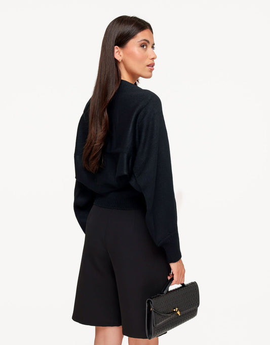 Zwarte Gebreide Cropped - Vest - Olivia & Kate