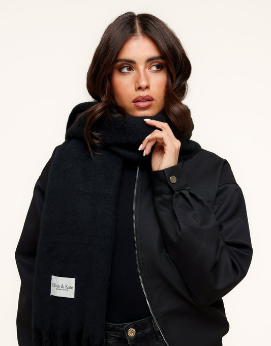 Zwarte Gebreide STUDIO - Sjaal - Olivia & Kate