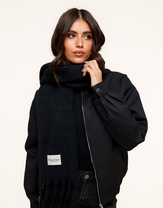 Zwarte Gebreide STUDIO - Sjaal - Olivia & Kate