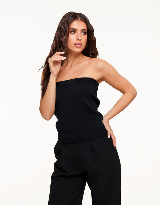 Zwarte Gebreide Tube - Top - Olivia & Kate