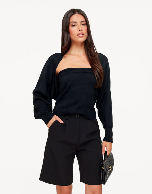 Zwarte Gebreide Tube - Top - Olivia & Kate