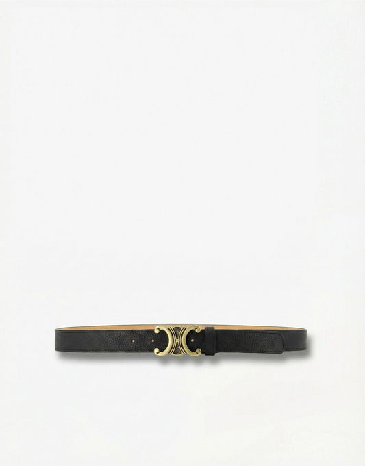Zwarte Gedetailleerde Gouden Gesp - Riem - Olivia & Kate
