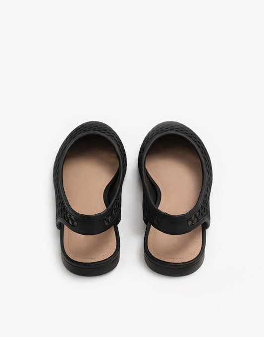 Zwarte Gehaakte Open Achterkant - Ballerina's - Olivia & Kate