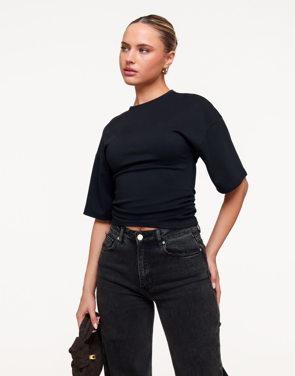 Zwarte Getailleerde - T-shirt - Olivia & Kate