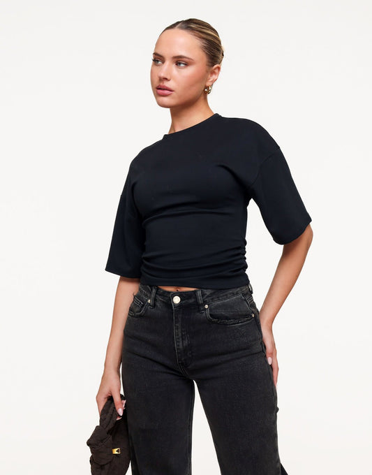 Zwarte Getailleerde - T-shirt - Olivia & Kate