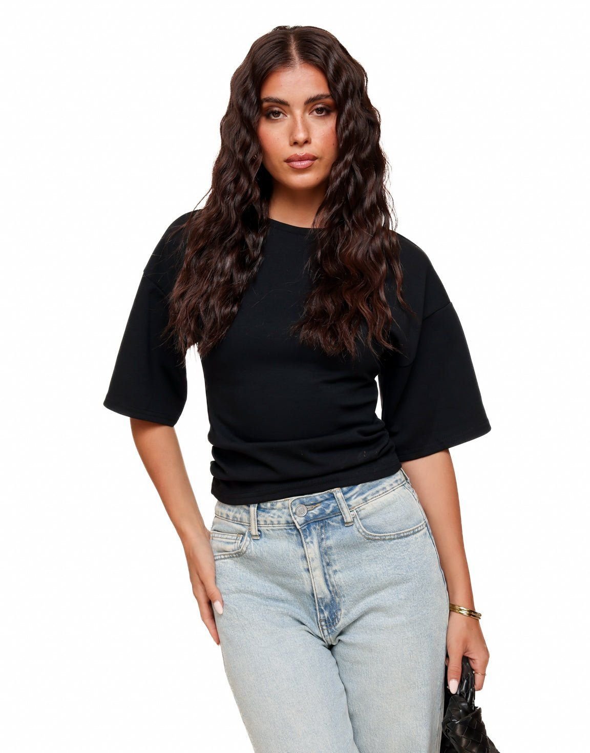 Zwarte Getailleerde - T-shirt - Olivia & Kate