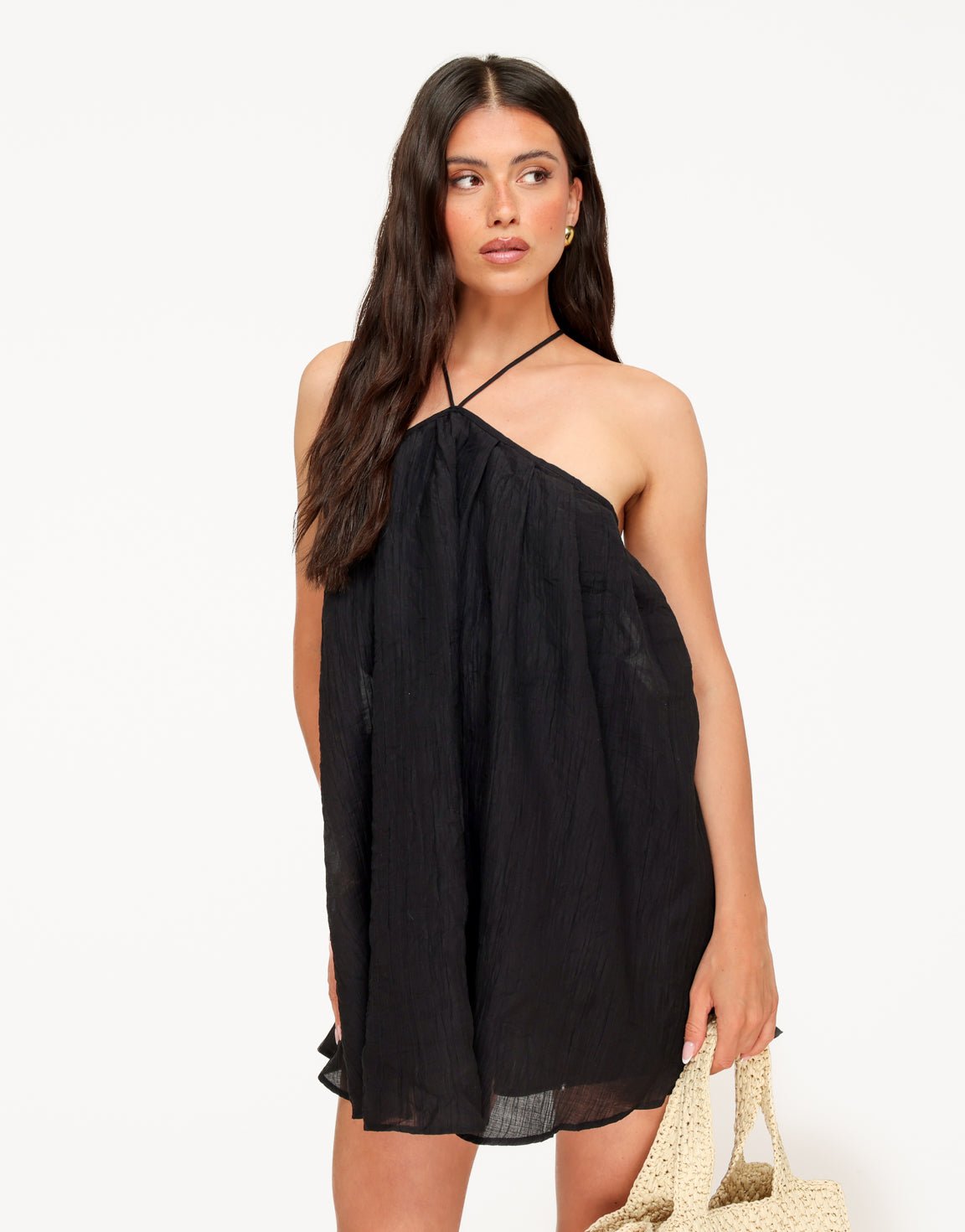 Zwarte Halter Flowy - Jurk - Olivia & Kate