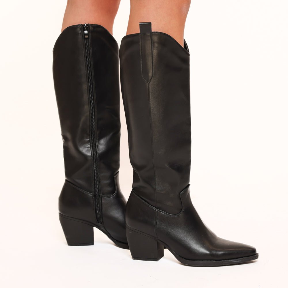 Zwarte Hoge Classic Cowboy Laarzen| Olivia Kate Olivia Kate