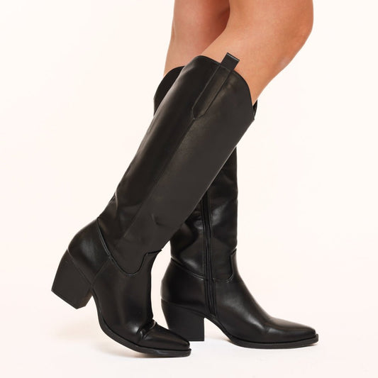 Zwarte Hoge Classic Cowboy - Laarzen - Olivia & Kate