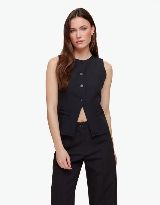 Zwarte Hoge Knopen - Gilet - Olivia & Kate