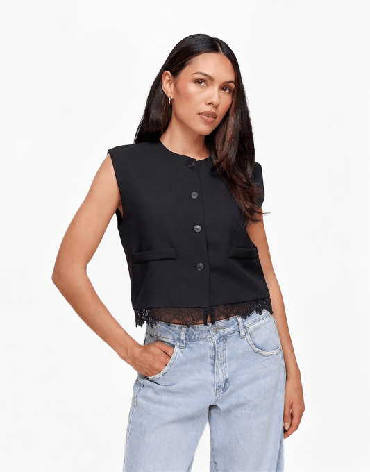 Zwarte Kanten F/W Edit Cropped - Gilet - Olivia & Kate