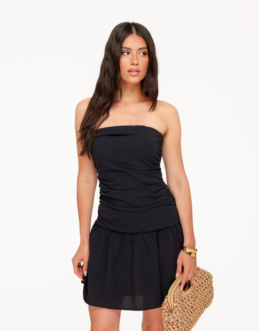 Zwarte Katoenen Strapless Jurk Olivia Kate Olivia Kate zwarte-katoenen-strapless-jurk-olivia-kate-olivia-kate