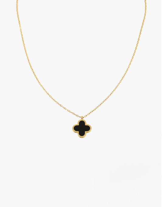 Zwarte Klaver - Ketting - Olivia & Kate