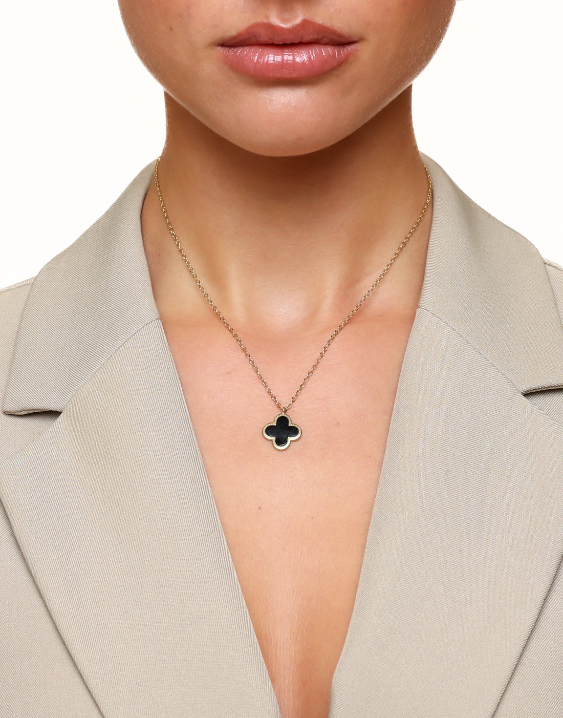 Zwarte Klaver - Ketting - Olivia & Kate