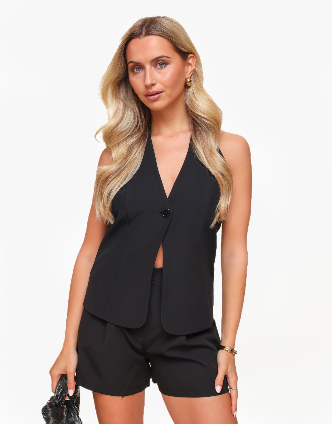 Zwarte Lage Halter - Gilet - Olivia & Kate