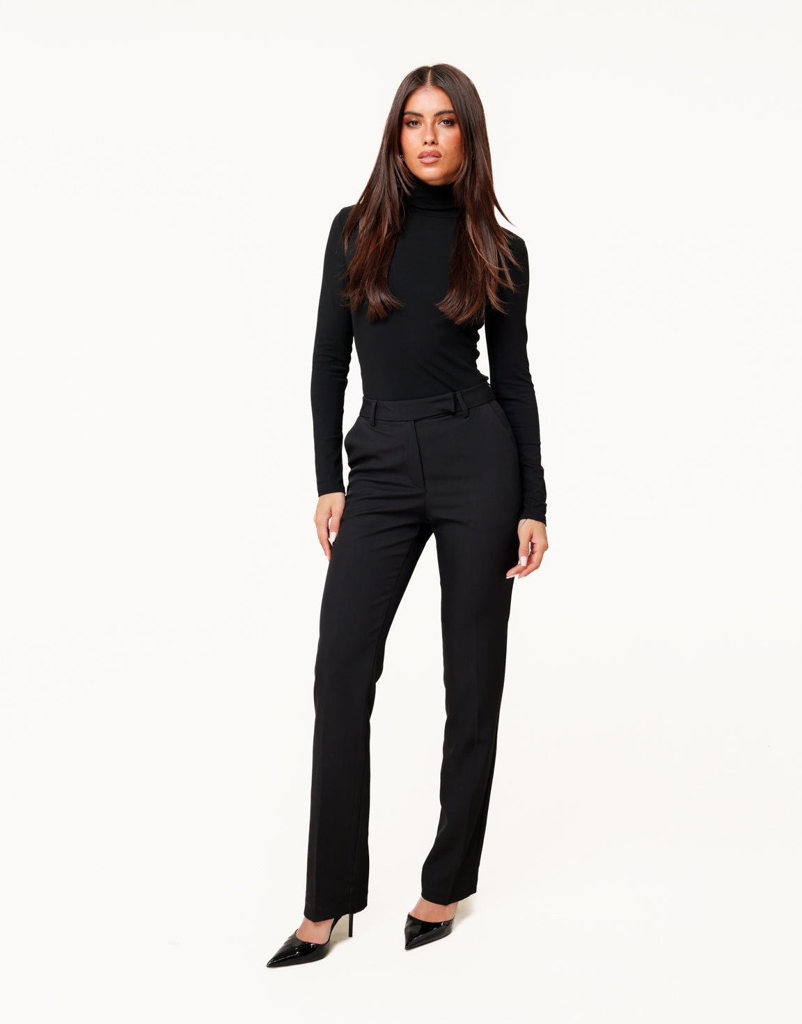 Zwarte Lange Fitted Classic - Pantalon - Olivia & Kate