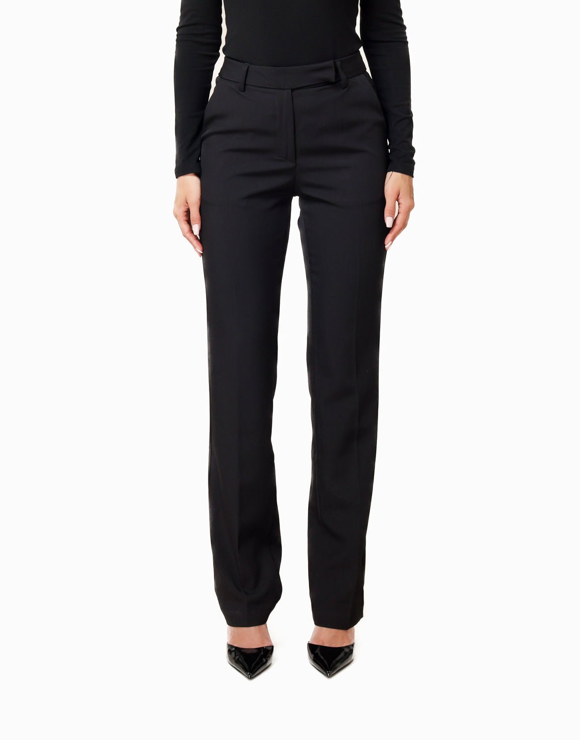 Zwarte Lange Fitted Classic - Pantalon - Olivia & Kate